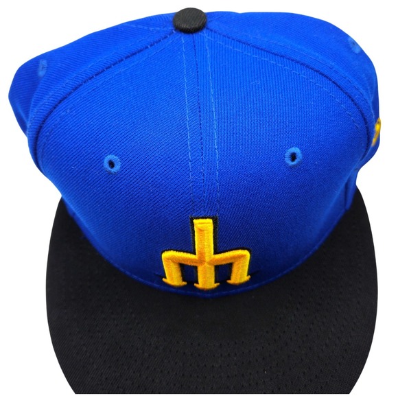 New Era 9FIFTY Seattle Mariners Trident Snapback Hat Blue Black Yellow MLB Cap - Picture 9 of 9